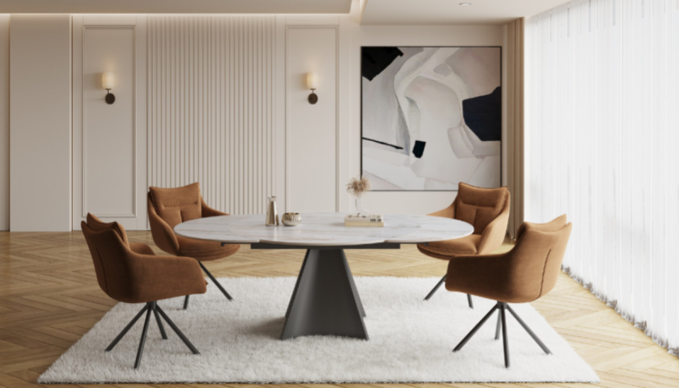 Table à manger ronde extensible : découvrez la collection moderne de Meublissime